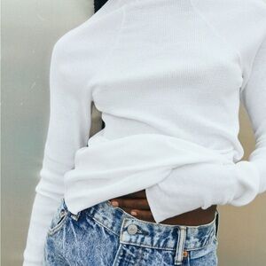 KOTO Ribbed Mock Neck Long Sleeve